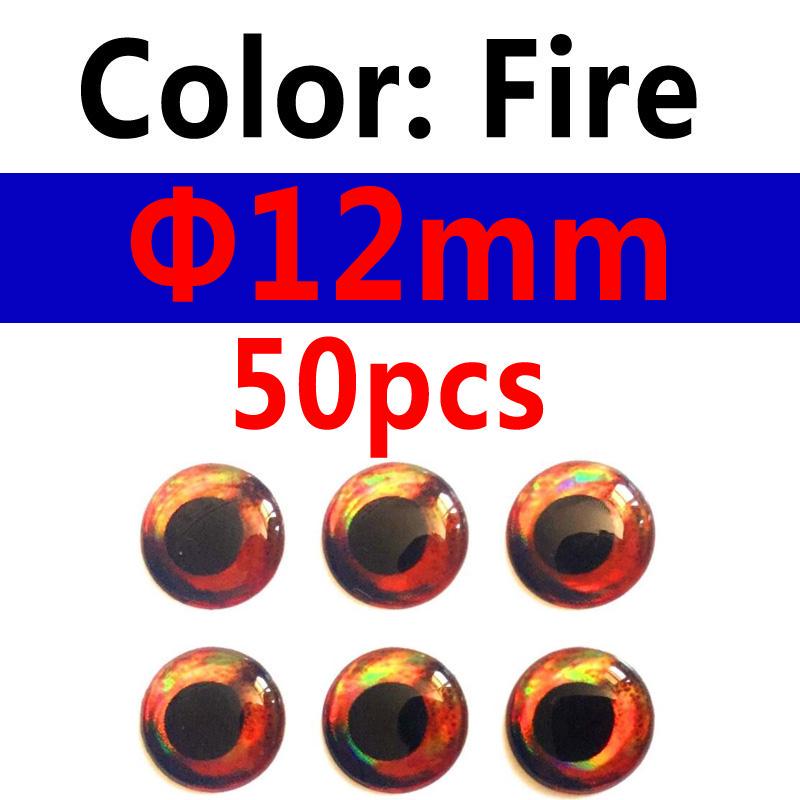 50PCS Holographic 3D 4D Fish Eyes for Fly Tying Streamers Baitfish Wood Plastic Lure Popper DIY Eyes