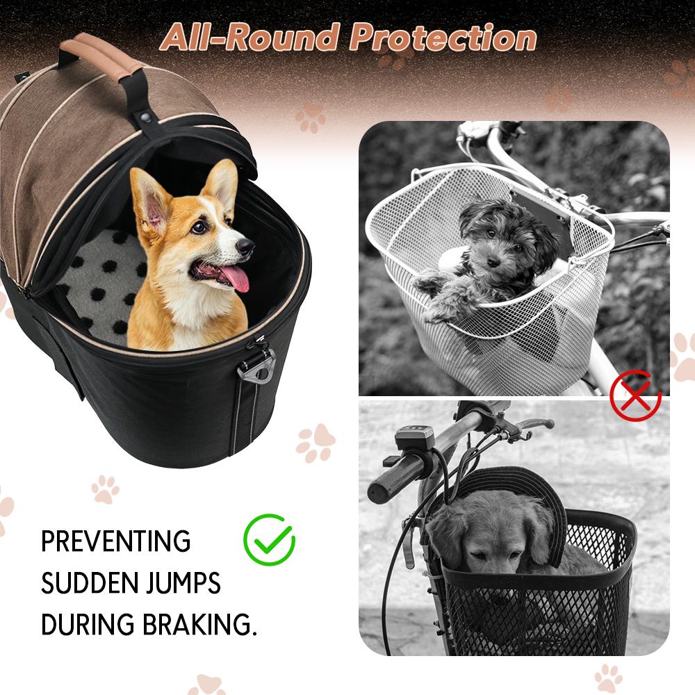 Comfortable Padded Dog Rear Bicycle Basket Pet Commuter Seat Basket for Rear of Bicycle Easy to Install