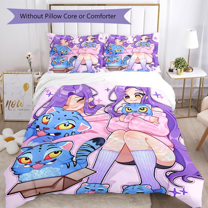 3pcs KPop Demon Hunters RUMI6 Design Cover Set - HD Printed Bedding with 1 Cover and 2 Pillowcases - Perfect for Home and Dorm Decor