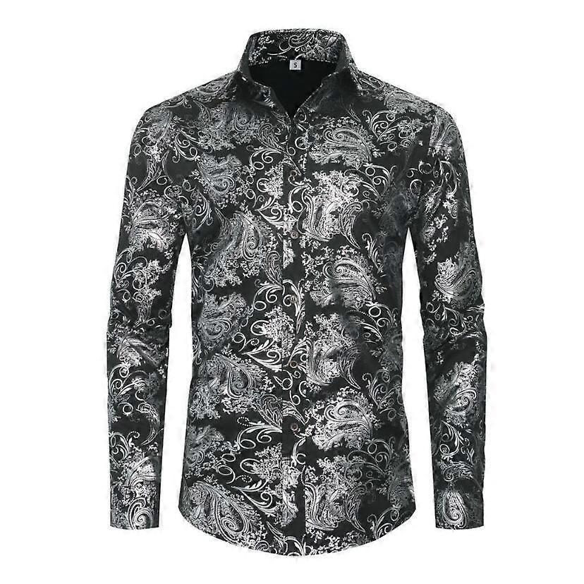 Men's Long-sleeved Button-down Casual Jacquard Shirt