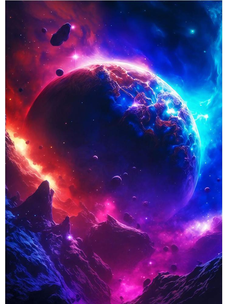 Colorful Space Astronaut Skating Play Guitar Canvas Painting Poster Print Abstract Wall Art For Living Room Home Decor Cuadros