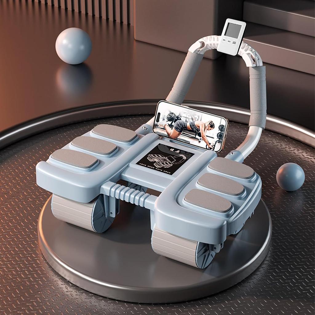 Automatic Rebound Abdominal Wheel Roller, The Upgraded Four-wheel Abdominal Wheel Core Workout Equipment Home Gym Abs Machine