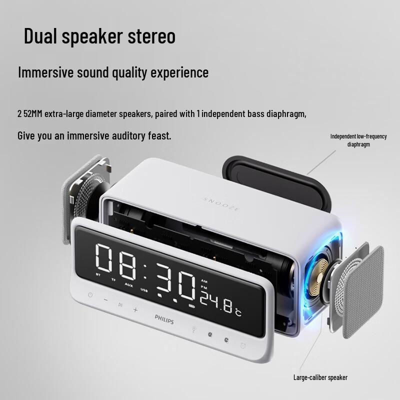 Philips TAS3609 Alarm Clock Bluetooth Speaker