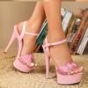 Catwalk Artifact Model High Heels with Sexy Waterproof Platform  15cm Sandals Female Summer LFD-8661-A23