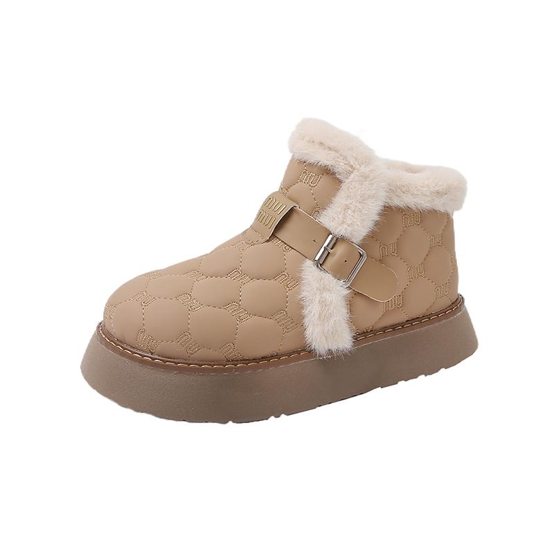 2024 Velcro Модная женская обувь Plus Velvet Выходная обувь большого размера из хлопка Водонепроницаемые зимние ботинки Широкие ноги Полные беременные женские хлопковые туфли