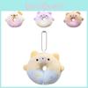 Adorable Plush Toy Donut Shaped Animal Bear Cute Backpack Keychain Stuffed Doll
