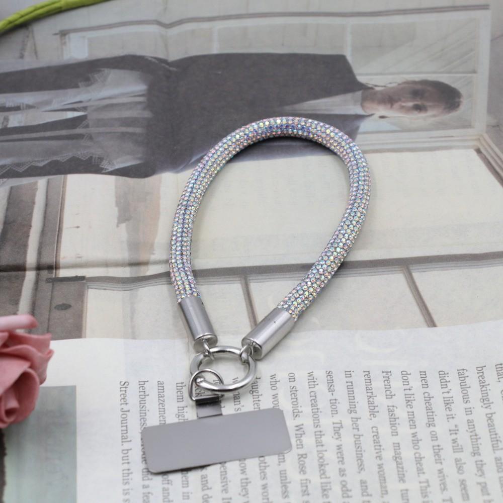 Trendy Glitter Rhinestone Phone Lanyard Bright Bling Bling Diamond Crystal Keychain Anti-lost Wrist Rope Phone Accessories