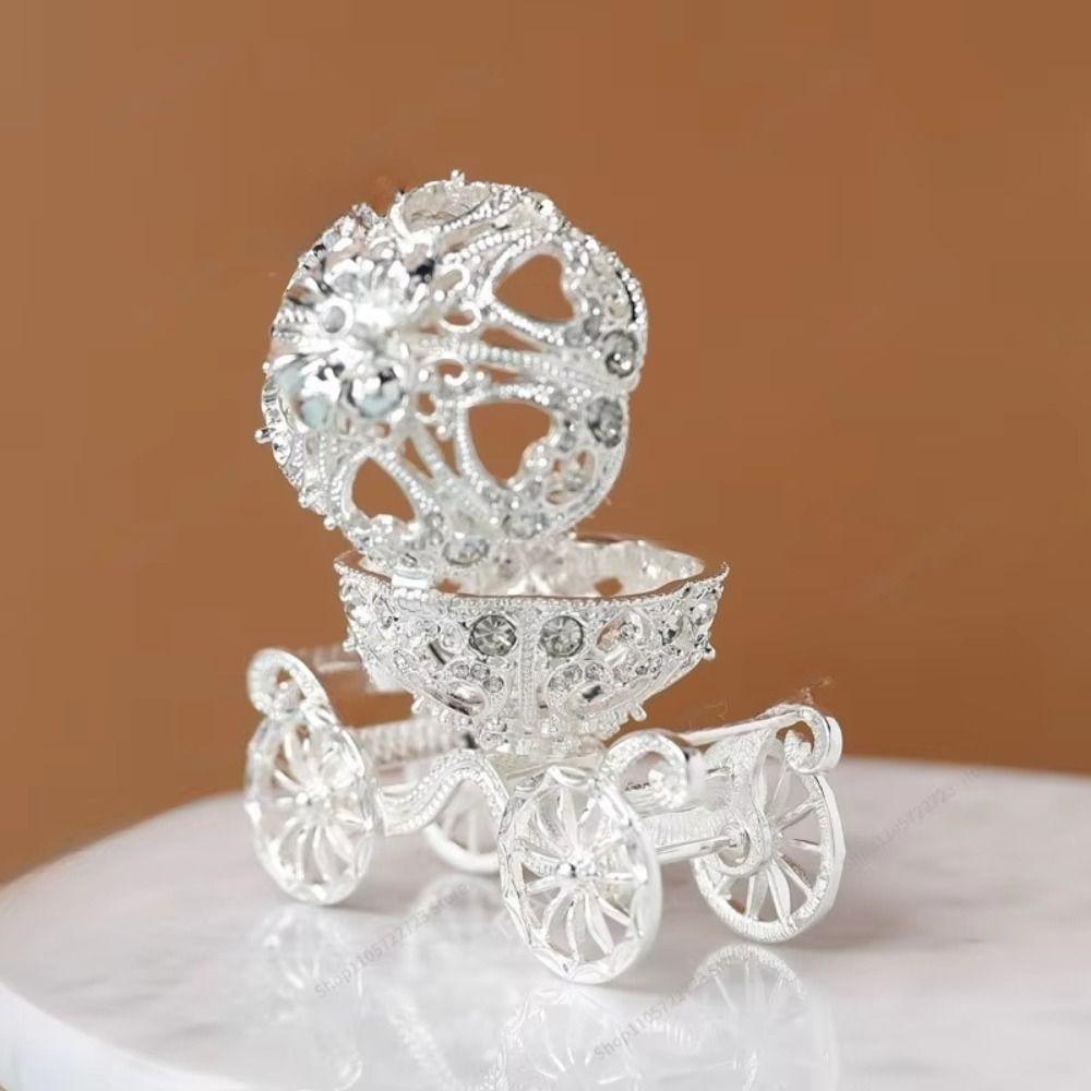 Desktop Ornament Jewelry Display Holder Pumpkin Carriage Trinket Box  Collectible