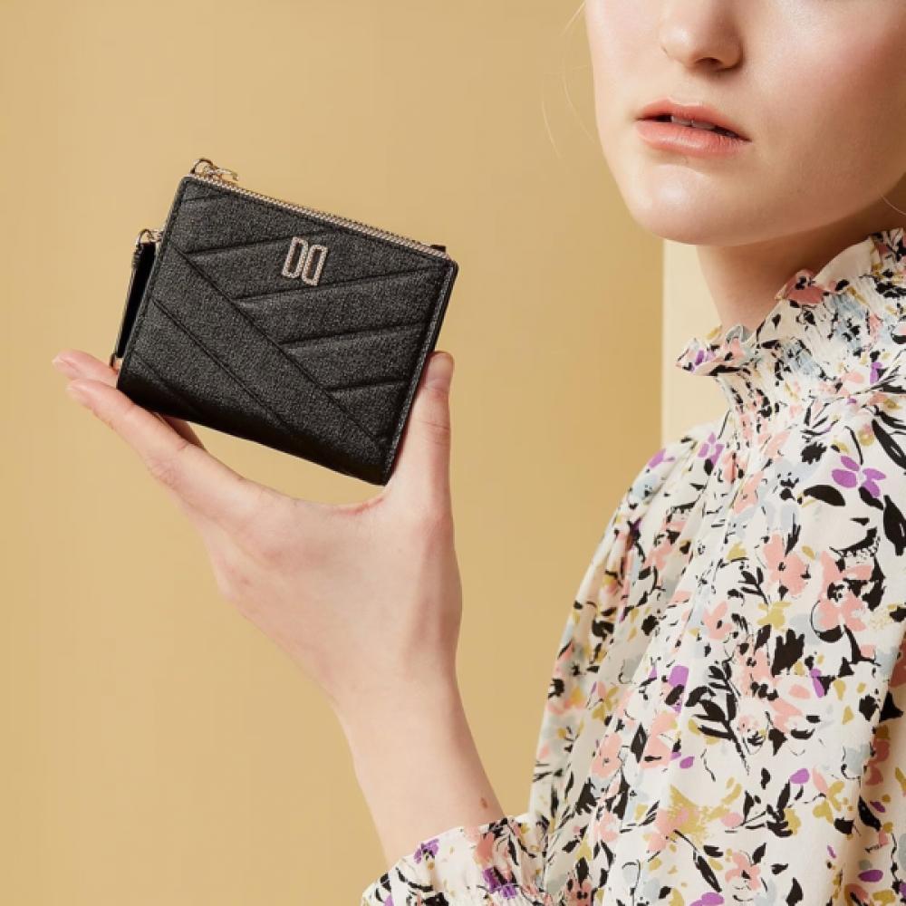 Daks Black Carlisle Pattern Gold Dd 2 Zip Wallet Dcwa6f417bk