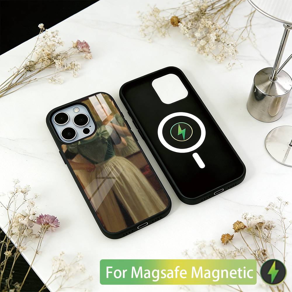 Girl Art Painting Phone Case For iPhone17,16,15,14,13,12,11 Plus,Pro Magnetic with Magsafe Wireless Charging