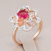 Блестящее красное кольцо с натуральным цирконом для женщин, модное, цвета розового золота, смешанное, высокого качества, повседневное, изящное, в стиле ретро