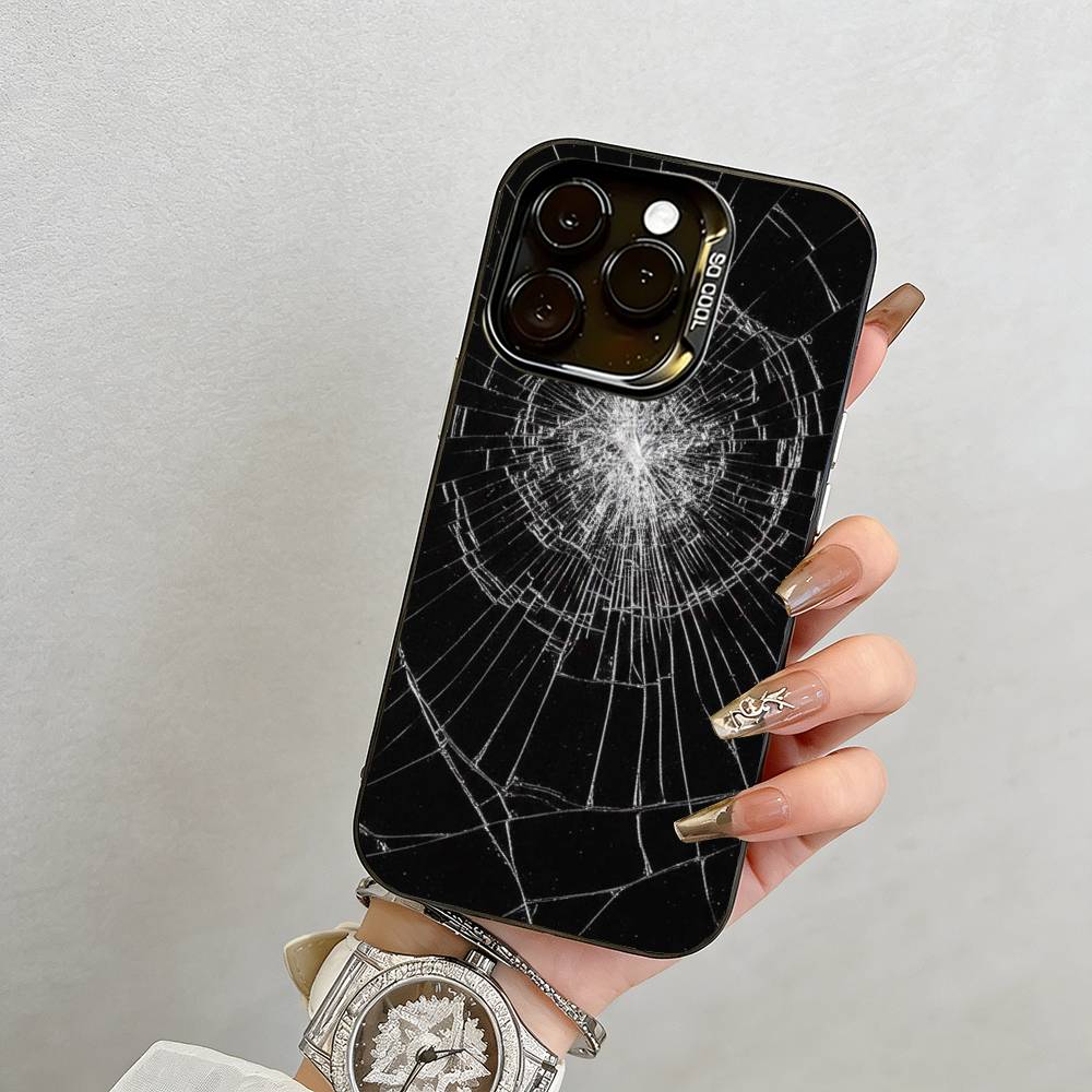 Чехол для телефона "brokenness" для iPhone 17,16,15,14,13,12,11 Plus,Pro Max,XS, Цветной Серебристый Чехол для телефона Funda Cover