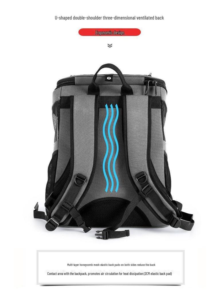 Breathable Double Shoulder Pet Backpack with Space Capsule Design