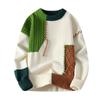 Autumn Winter Warm Mens Sweaters Fashion Patchwork Pullovers O-Neck Knitted Casual Sweater Men