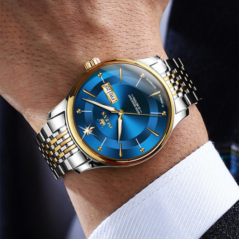 OLEVS New Top Men's Watch Simple Dual Calendar Mechanical Watch Fashion Men's Watch High -end High -end