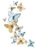 Butterflies Wall Panel Gold Light Blue C 59.5X4X111.5 Cm