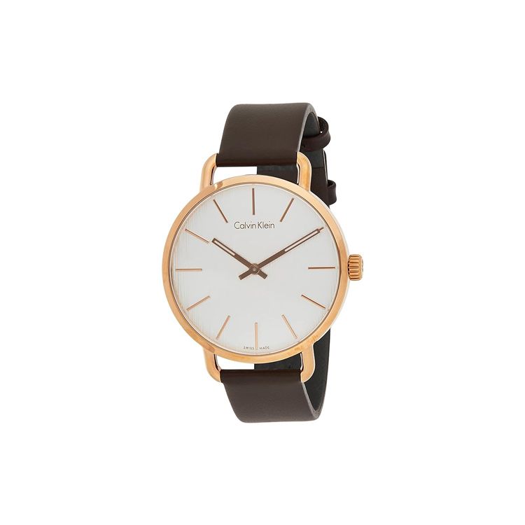Calvin Klein Quartz Watch Leather Strap 42Mm Silver Dial Men watches K7B216G6