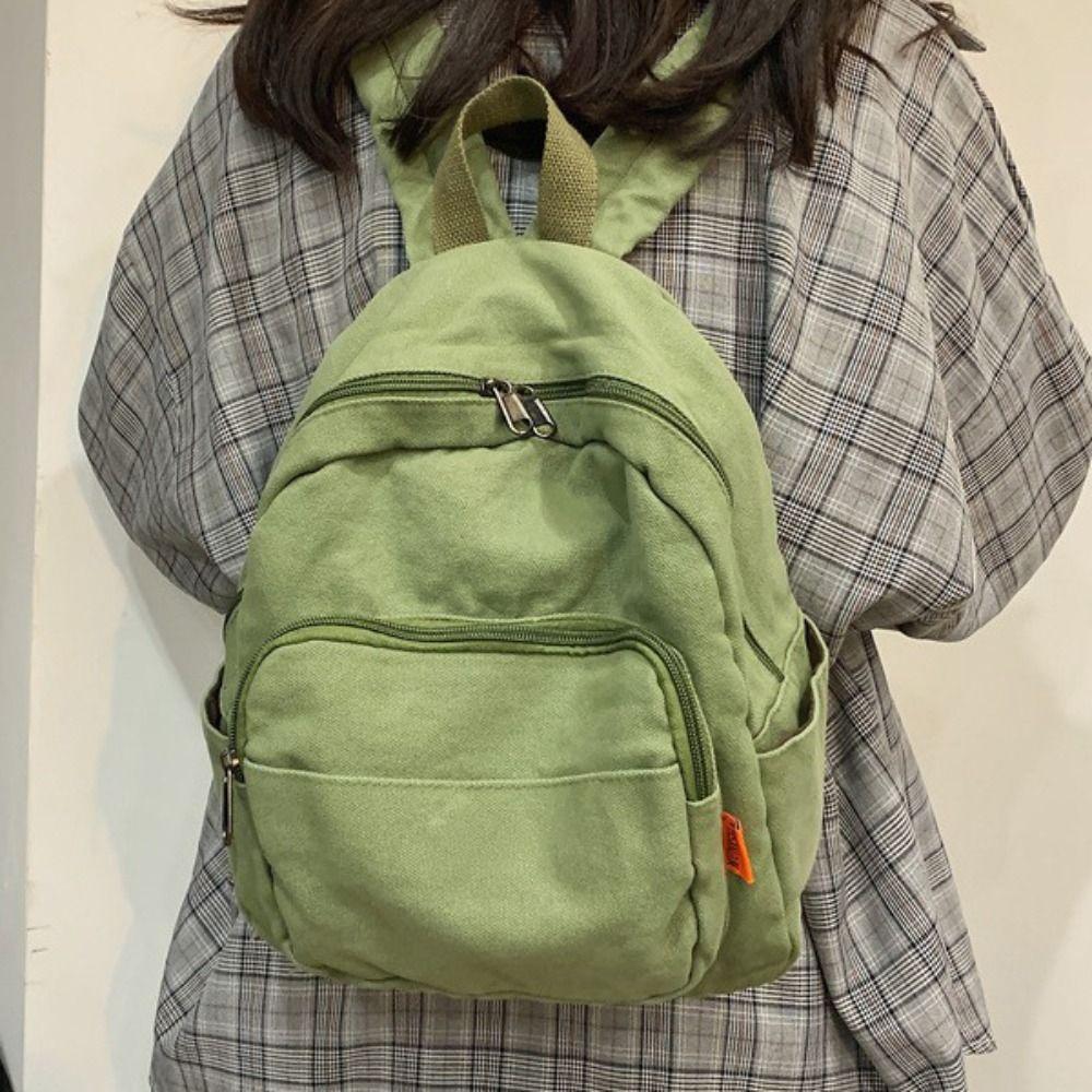 Retro Schoolbag Washable Shoulder Bag High Quality Canvas Leisure Backpack  College Student