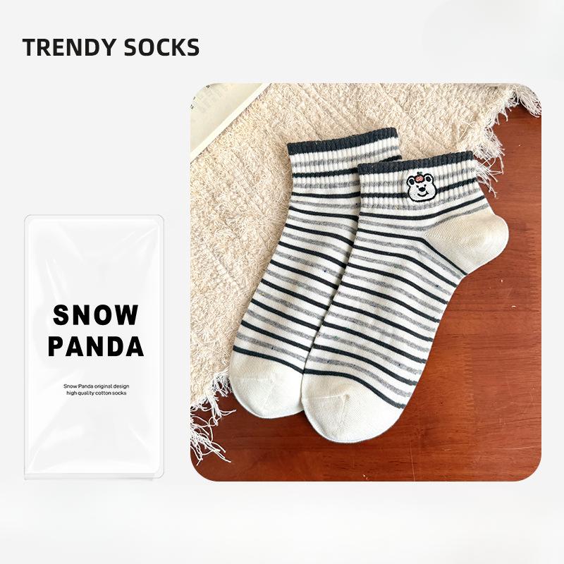 Женские летние тонкие новые низкие впитывающие пот полосатые милые короткие носки-лодочки