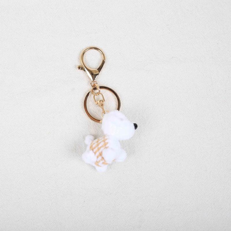 Милые брелоки для ключей крючком из серии кукол маленьких собачек, ручная работа, вязаные брелоки в виде мини-щенков для ключей от машины, брелоки в виде вязаных животных, новые