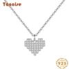 Tancise 925 Sterling Silver Love Full Necklace Women's Korean Clavicle Necklace Personality Sweet Heart Pendant Necklace