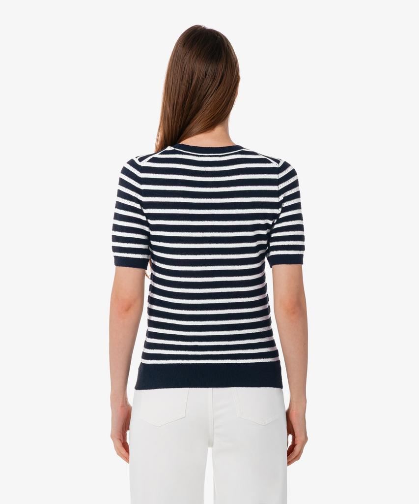 LACOSTE Women'S Boucle Striped Short Sleeve Sweater Af251E-56G 166