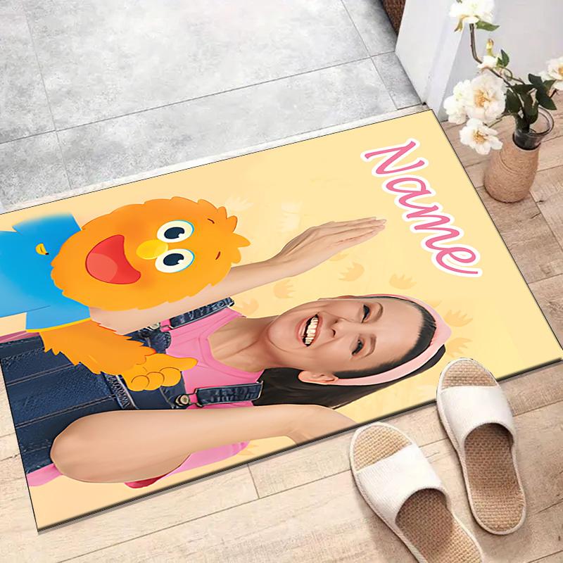 Custom Ms Rachel Mat Personalized Name, Polyester Washable Indoor Entryway Rug, Gift for Christmas, Easter, Thanksgiving Day