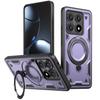 Для Xiaomi Redmi Note 14S Чехол Ударопрочный Магнитный Защитный Чехол, Вращающийся Держатель-Кольцо, Магнитный Чехол-Ракушка для Телефона