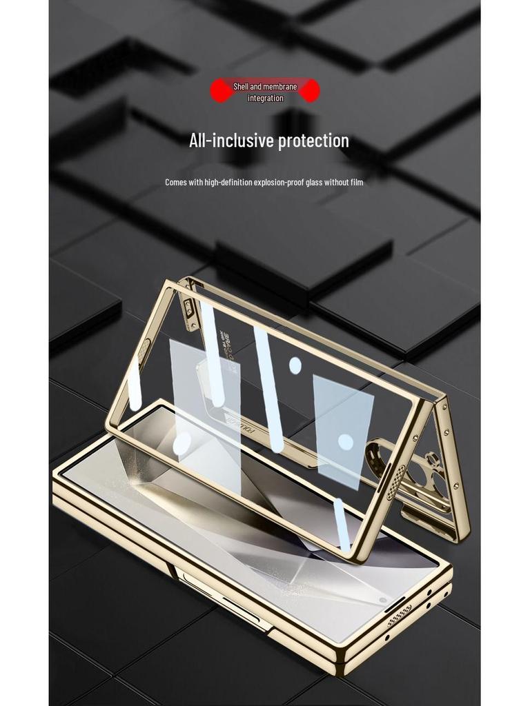 Samsung Z Fold6/7 Transparent Minimalist Case: Integrated Film & Protective Shell