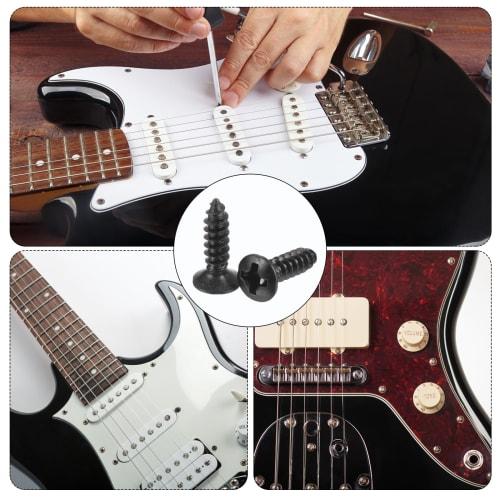 uxcell 25pcs 3mm Electric Guitar Bass Pickguard Screws for SQ, ST, and TL Guitars, Black