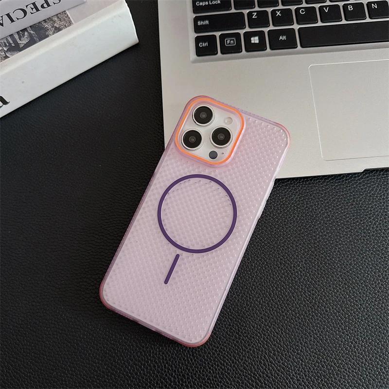 Охлаждающая магнитная чехол-накладка с защитой от перегрева для iPhone 16 15 14 Plus 13 12 Pro Max, дышащая жесткая задняя крышка для Magsafe