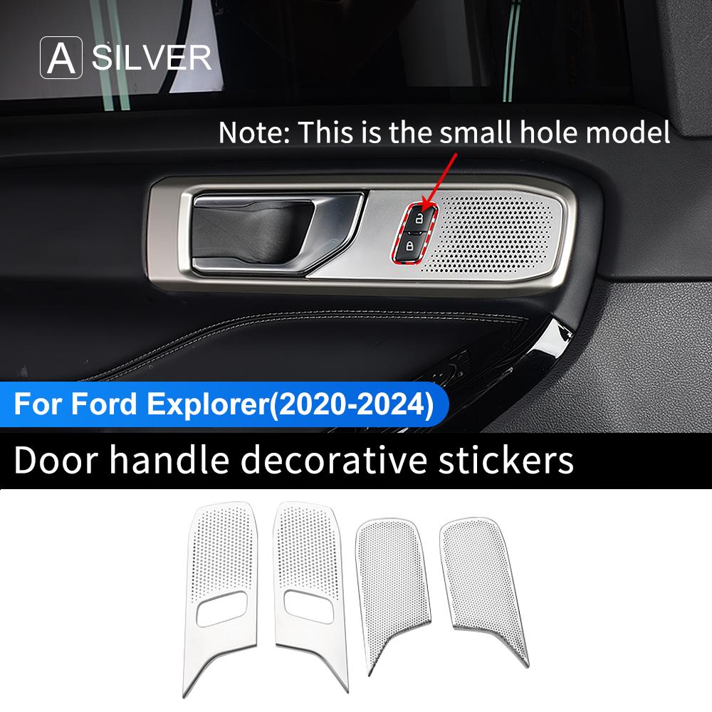 Stainless Steel Door Handle Horn Trim Sticker Cover for Ford Explorer Auto Accessories
