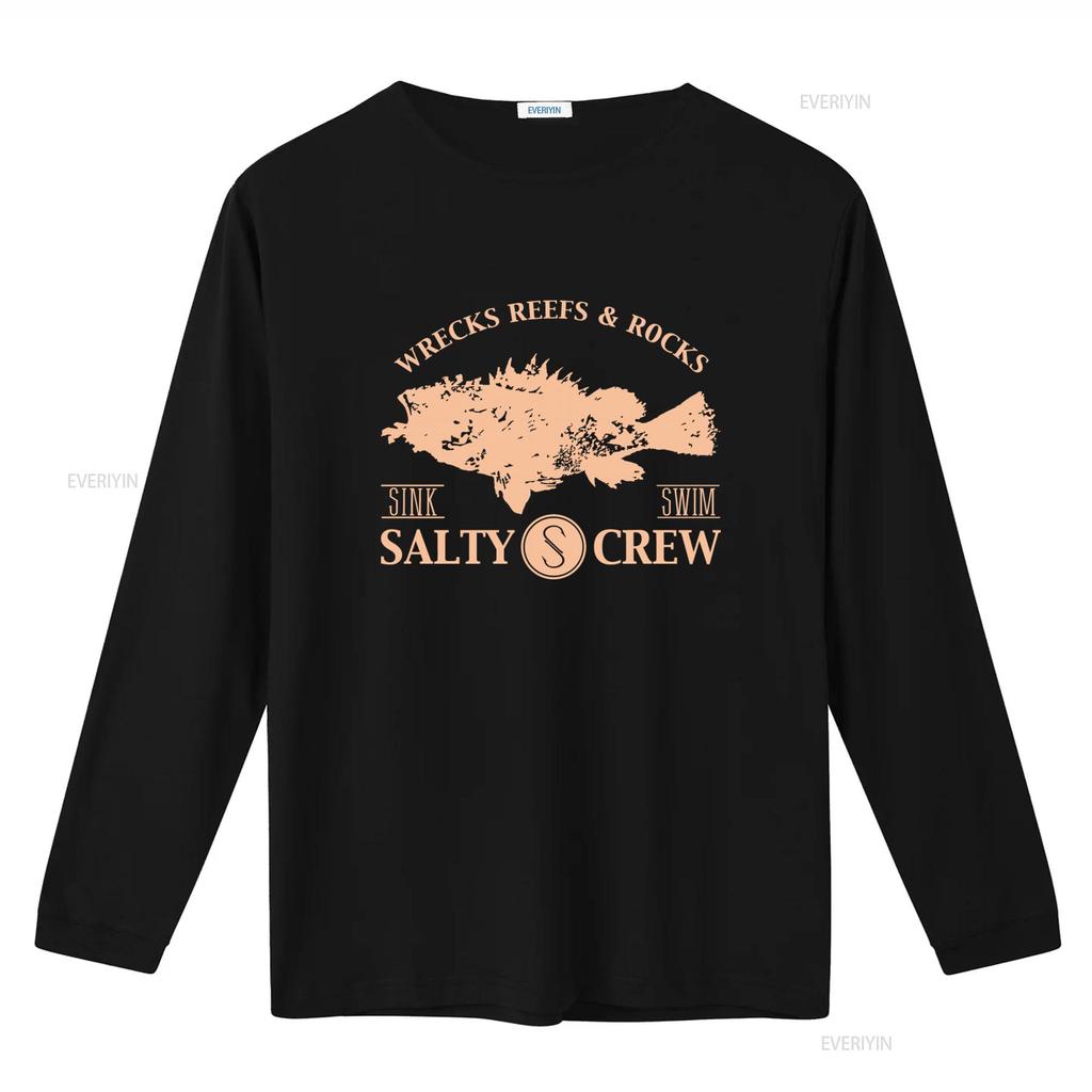 Мужская футболка Salty Crew Маленькая Черная 100% Хлопок Большие Рыбы Обломки Кораллы Скалы Затонувшие Плыть Дизайн винтажный Стильная Немного