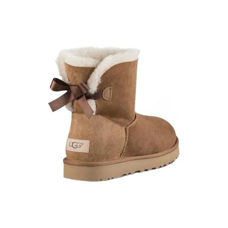 UGG Womens Mini Bailey Bow 2 'Chestnut' (women's sizes) Chestnut Snow Boots 1016501 CHE