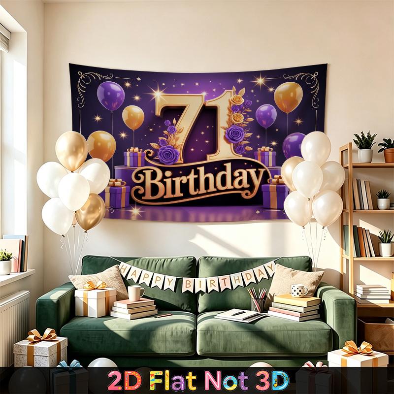 Red 71st Photography Birthday Backdrop 1pc - Celebration Decor