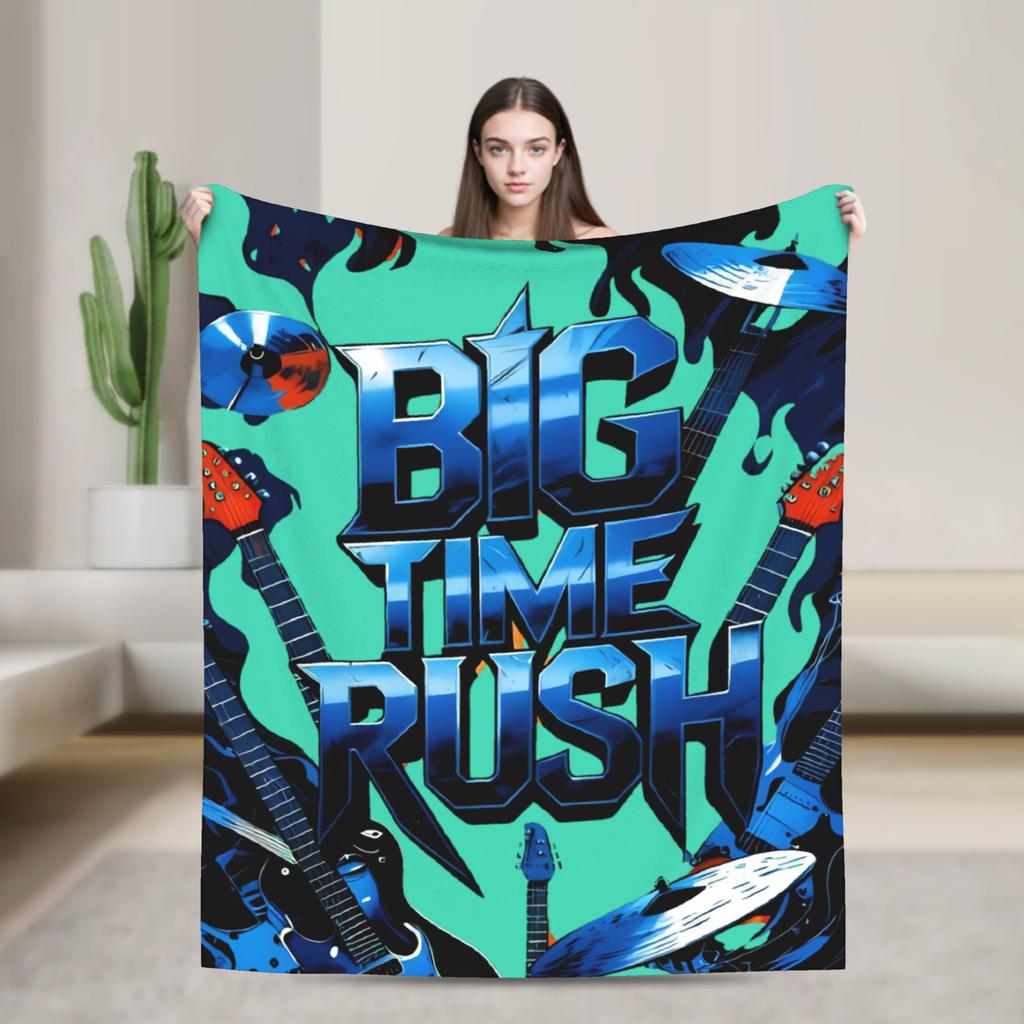 Big Time Rush Band  Flannel Blanket Winter  Super Soft Throw Blanket for Girls Boys Outdoor Funny Bedspread Sofa Bed Cover