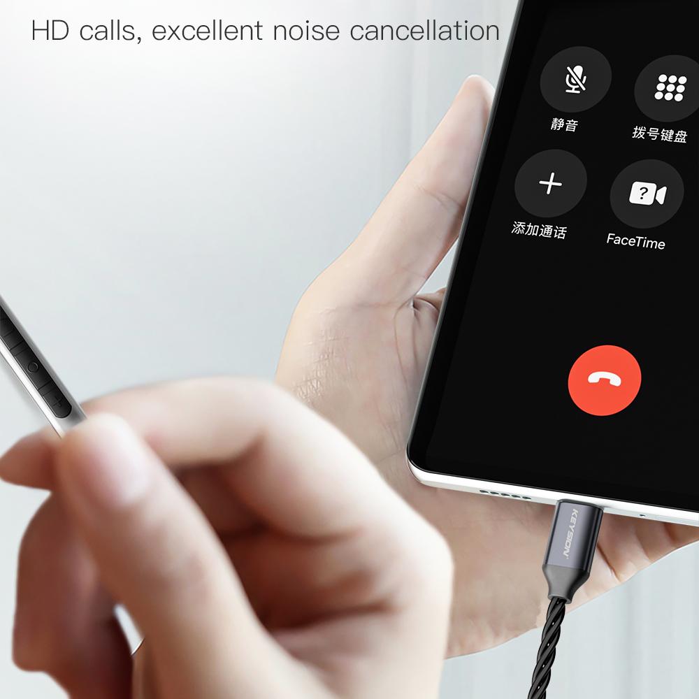 Наушники KEYSION Type-C HIFI, наушники DSD128 Bass, титановые динамические наушники-вкладыши, 32 бита, 384 кГц, чип ЦАП CX31993, гарнитура USB C