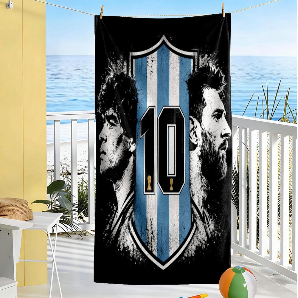 Football Messi Beach Towel Super Soft Microfiber Quickdry Fabric Comfortable Lightweight