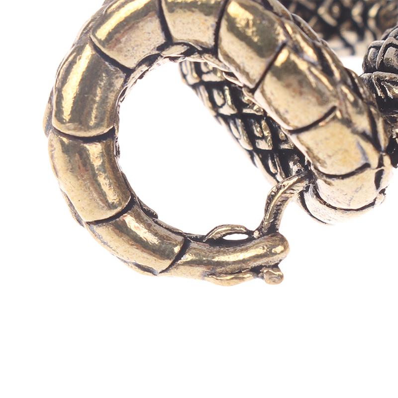 1Pc Antique Bronze Mini Snake Statue Miniature Figurines Zodiac Animal Interior Desk Decorations Tea Pets Ornaments Brass Crafts