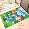 Blue Smurfs Print Rug, Washable Floor Carpet, For Entryway Dorm Laundry Room Office Study, Home Decor Birthday Christmas Gift