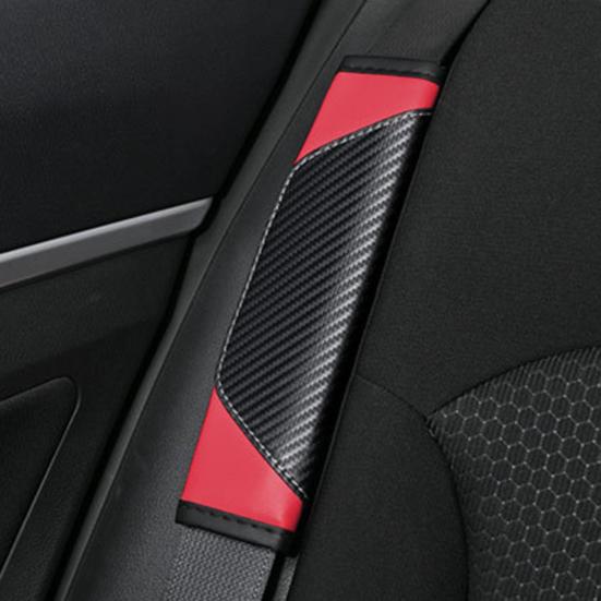 2 шт. чехол для ремня безопасности автомобиля из углеродного волокна, защита плеч, дышащий