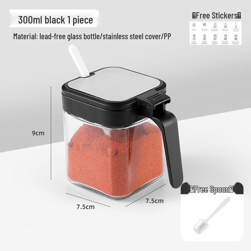 Стеклянный набор баночек для специй и хранения - Контейнер для приправ, Кухонная солонка и перечница.