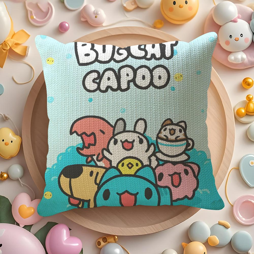 Cute Cartoon BBugcat Capoo Pillow Case Pattern Printed Pillowcase for Living Room Sofa Cushion Cover Bedroom Decor