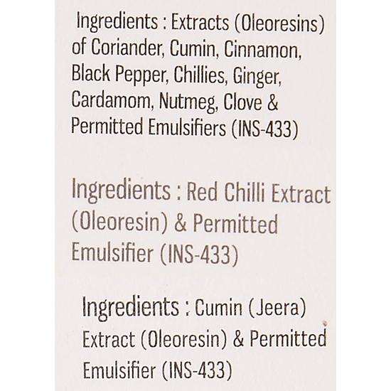 Spice Drop Kitchen Combo Pack | Natural Extract of Garam Masala, Jeera (Cumin) & Red Chilly (Lal Mirch) | Vegan Friendly | 5ML X 3 Packs