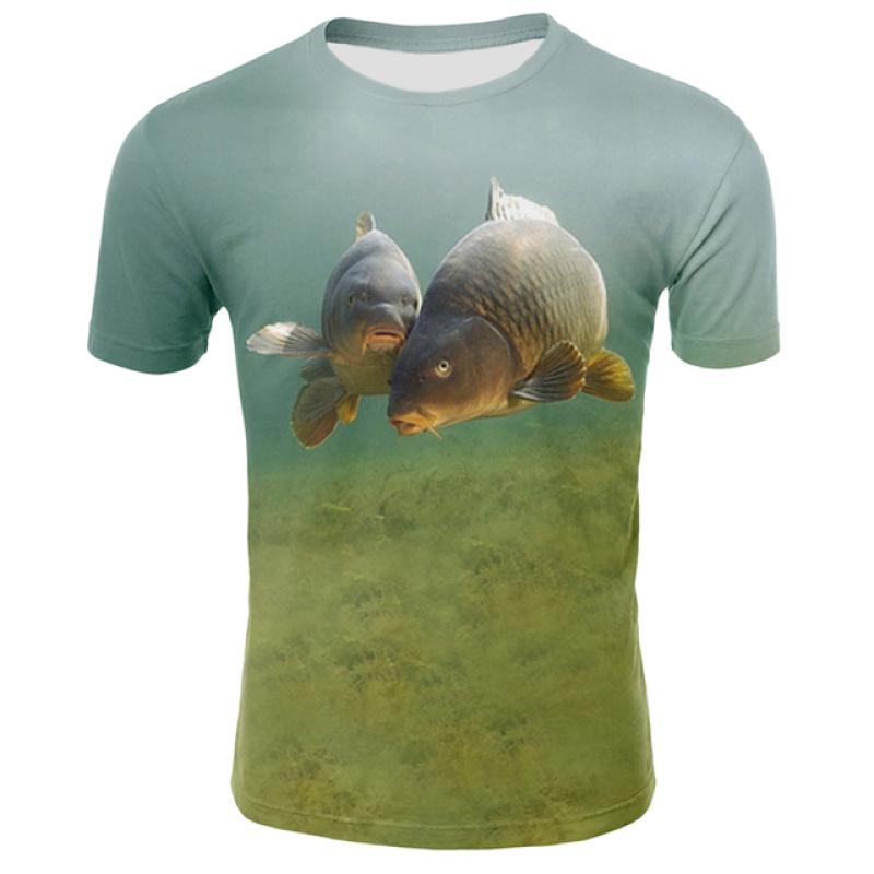 3D Fish Printed T Shirt for Men Summer Men's Carp Fishes Funny T-shirt Women Kids Male Oversized Short Sleeve Tops Tees 100-6XL