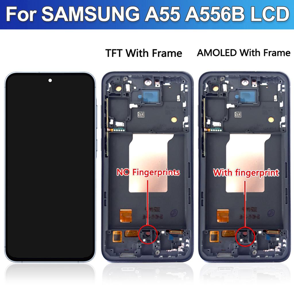 AMOLED Дисплей Для Samsung Galaxy A55 5G LCD Дисплей Сенсорный Экран Дигитайзер Сборка Для Samsung A556B A556V A556E LCD Дисплей