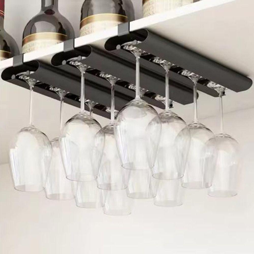 Aluminum Zinc Zinc Alloy Upside Down Shelf Hanging Inverted Goblets Rack Durable Bar Wine Glass Rack Kitchen