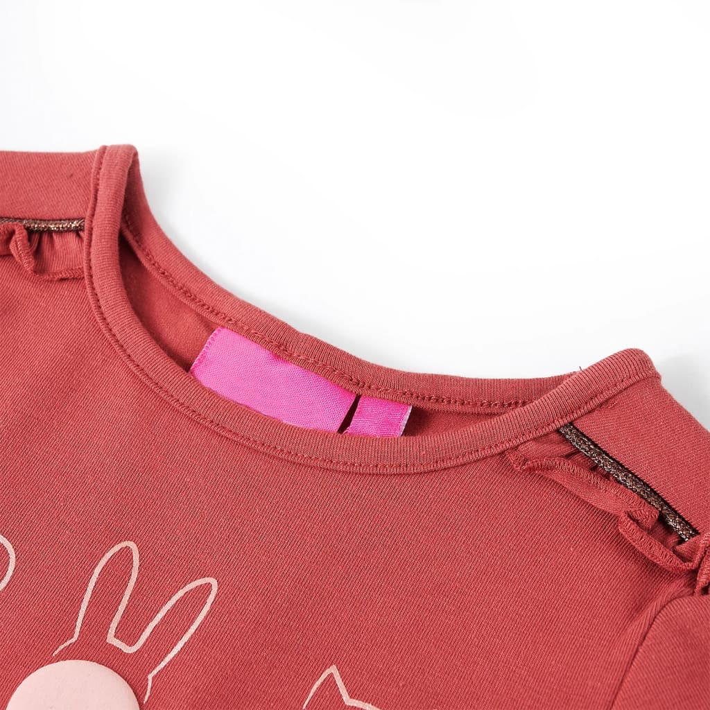 Kids Long Sleeve T Shirt Dark Pink Size 104