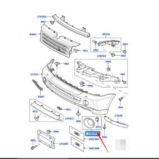 Накладка на противотуманную фару для Land Rover Range Rover 2005-2009 (DXB000231LML/DXB000221LML)