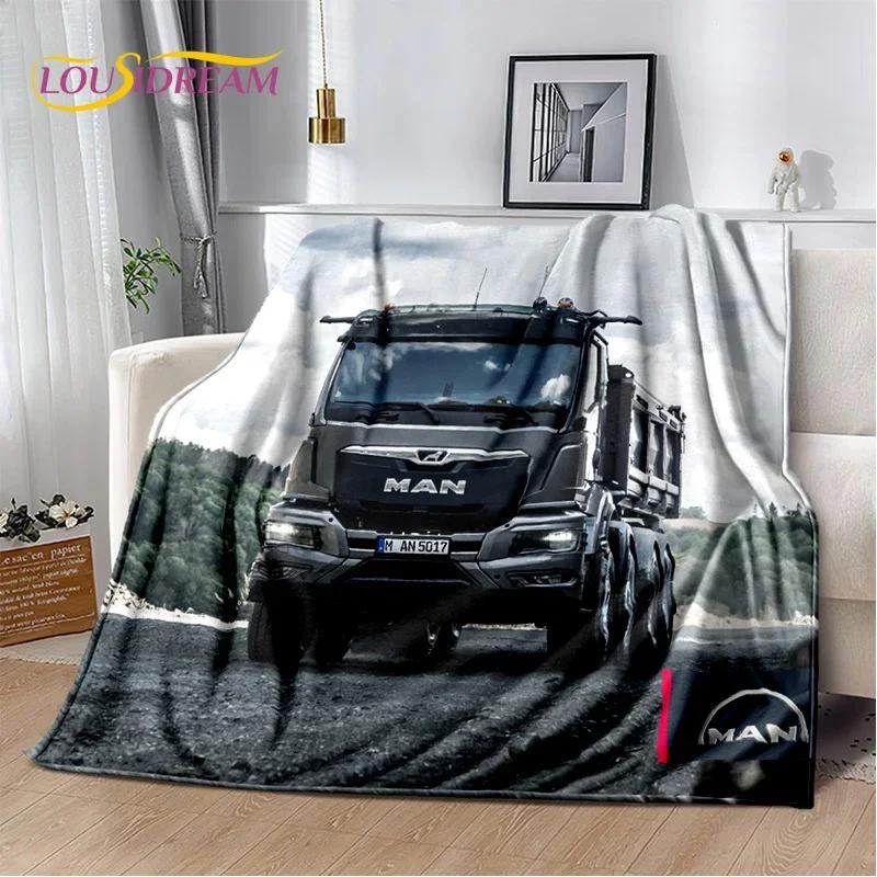 HD Man Truck Lorry 3D Печать Мягкие фланелевые одеяла, Плед Удобное одеяло для пикника Кровати Диваны Дома Спальня Подарки
